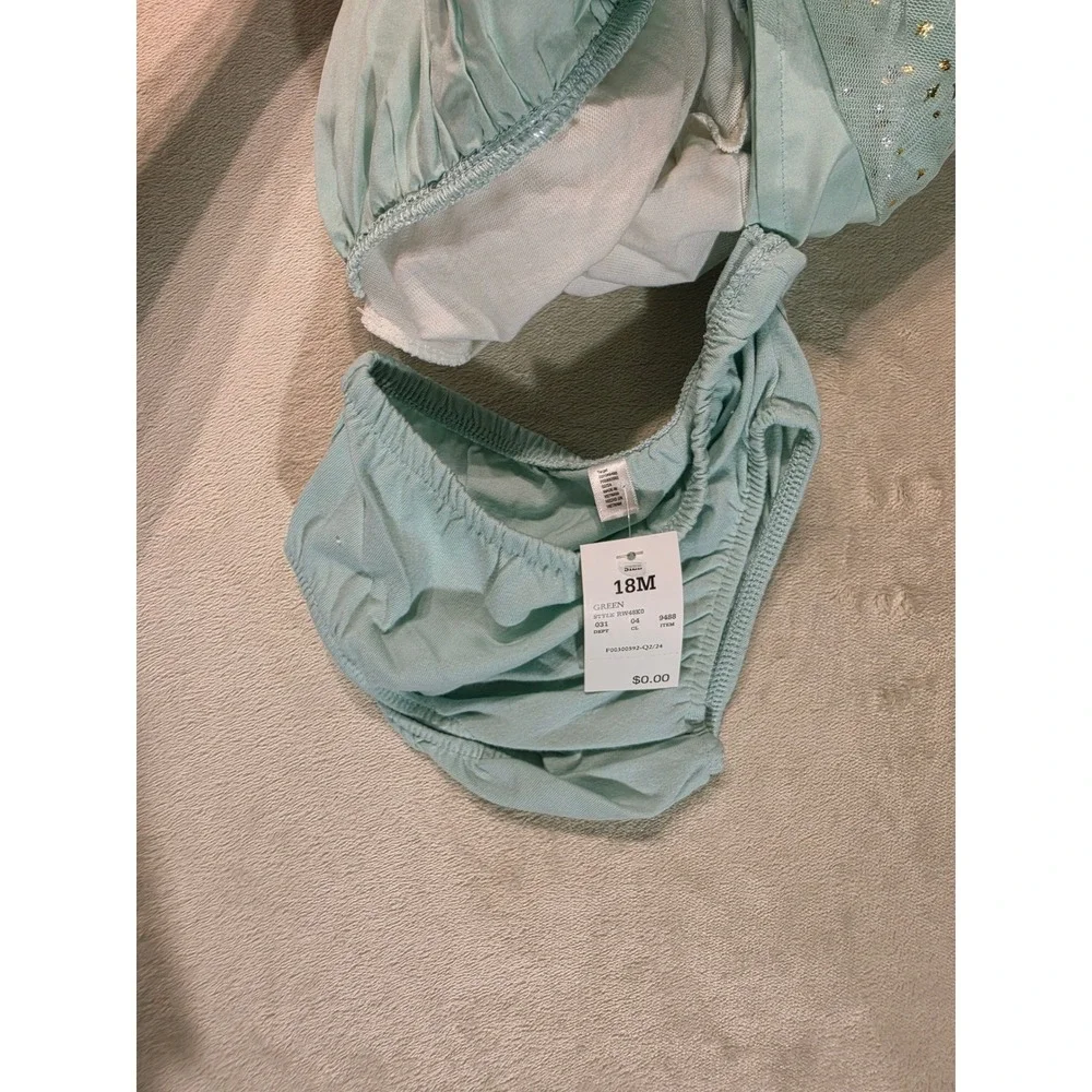 Cat & Jack Baby Girl Tutu Dress Mint Green‎ Gold Star 18M NWT